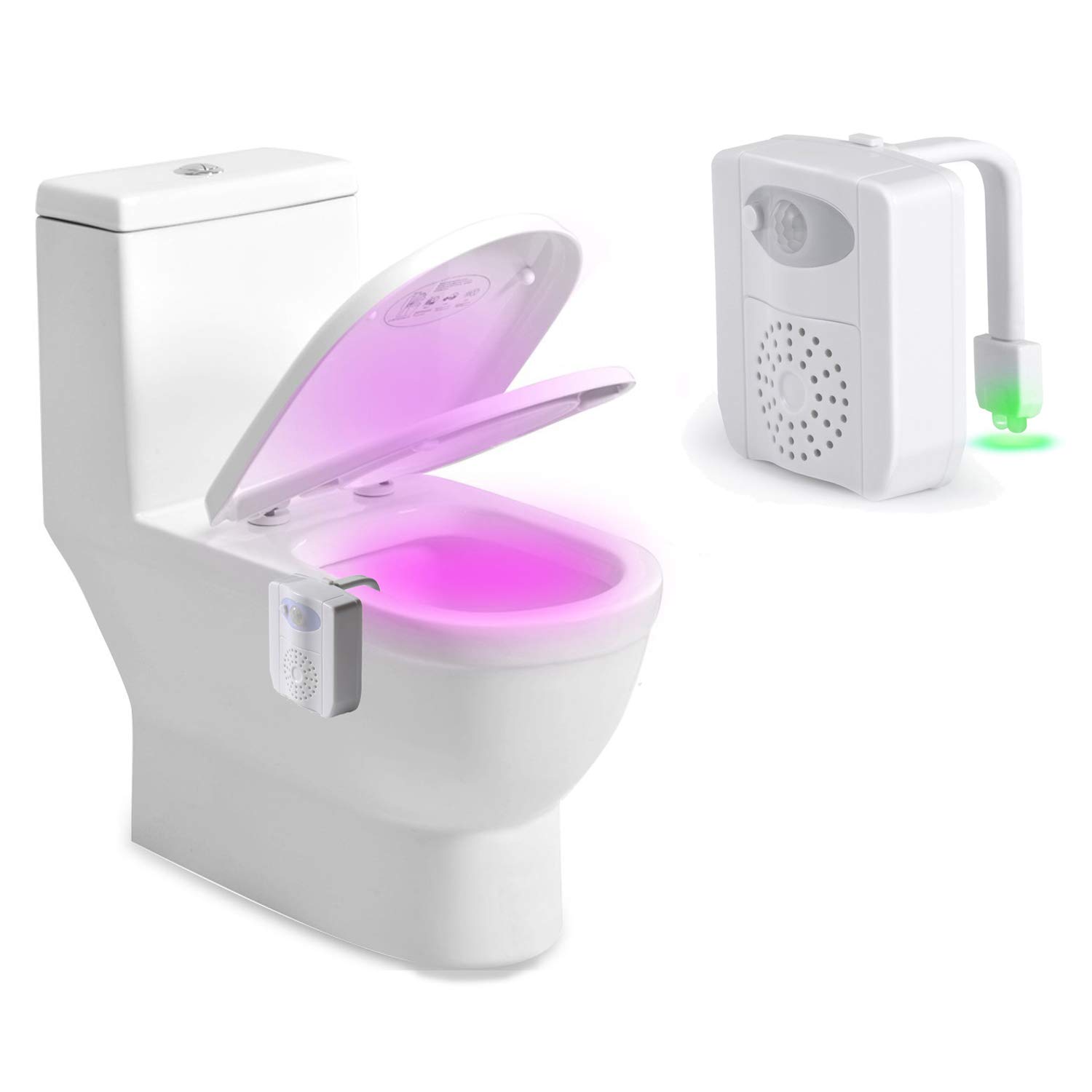 Rantizon Toilet Light Inside Toilet Upgraded Motion Activated Toilet Seat Light with Function of Aromatherapy and UV Sterilizer, Sensor LED Washroom Night Light, 16 Colors Waterproof