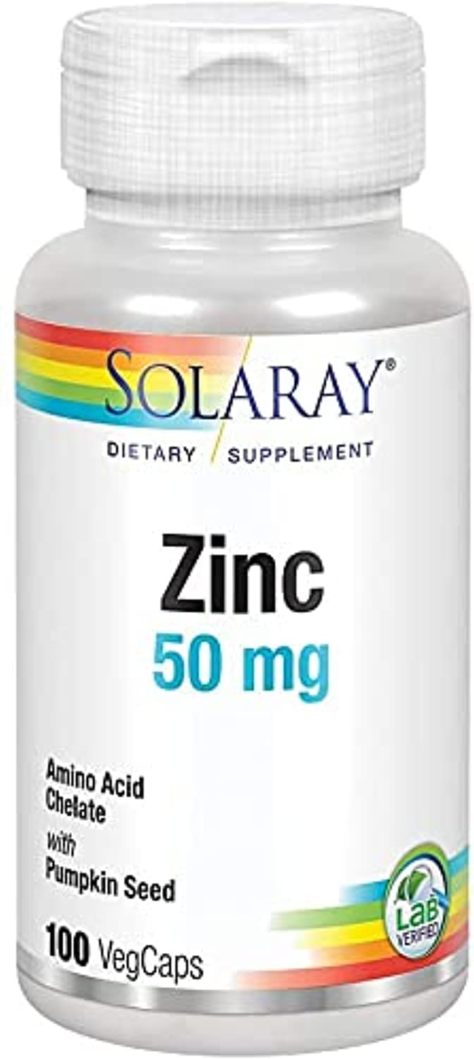 Solaray Zinc 50Mg, 100 Vegetable Capsules