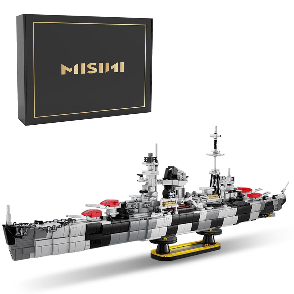 MISINIM6408 Hipper Admiral Hipper Cruiser Building Blocks Set, 1510 Pieces Military Clamping Building Blocks Ship Model Kits, WW2 Boat Collectible Modular Toy Buildings, Gifts for Boys 8+