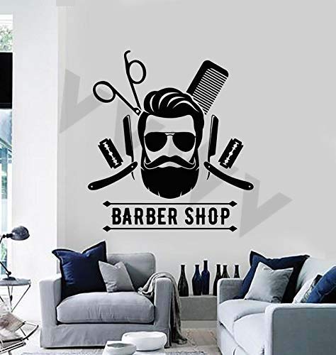 VVWV Beauty Salon Barber Shop Decal Sticker for Wall Window Door Black L X H 58.00 X 62.00 Cm