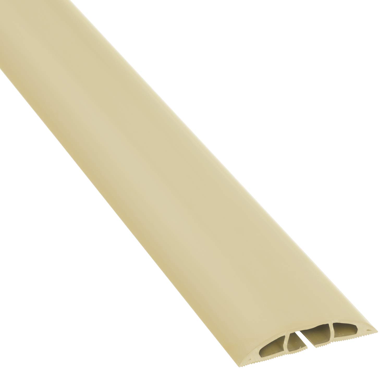 D-Line 6ft Floor Cord Cover, Cable Protector, Hide Extension Cords, Protect Cords, Prevent Cable Trips, Heavy Duty Cord Hider - Cable Cavity = 0.63" (W) x 0.31" (H) - Beige