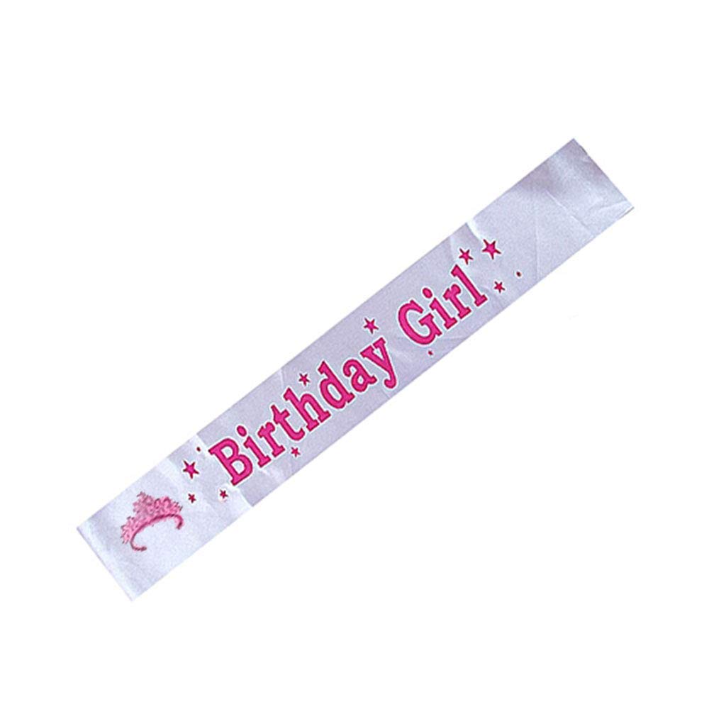 Yuvi Gift GalleryYuvi Gift Gallery Decorative Funky Pink Crown Star White Birthday Girl sash