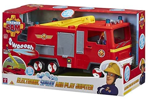 Fireman SAM Electronic Spray and Play Jupiter fire Engine, Free-Wheeling with Lights, Sounds, Water Cannon, with Figure playset