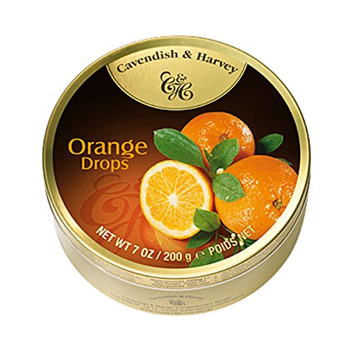 Cavendish & Harvey | Fruity Orange Hard Candy Drops | 7 Ounce Tin