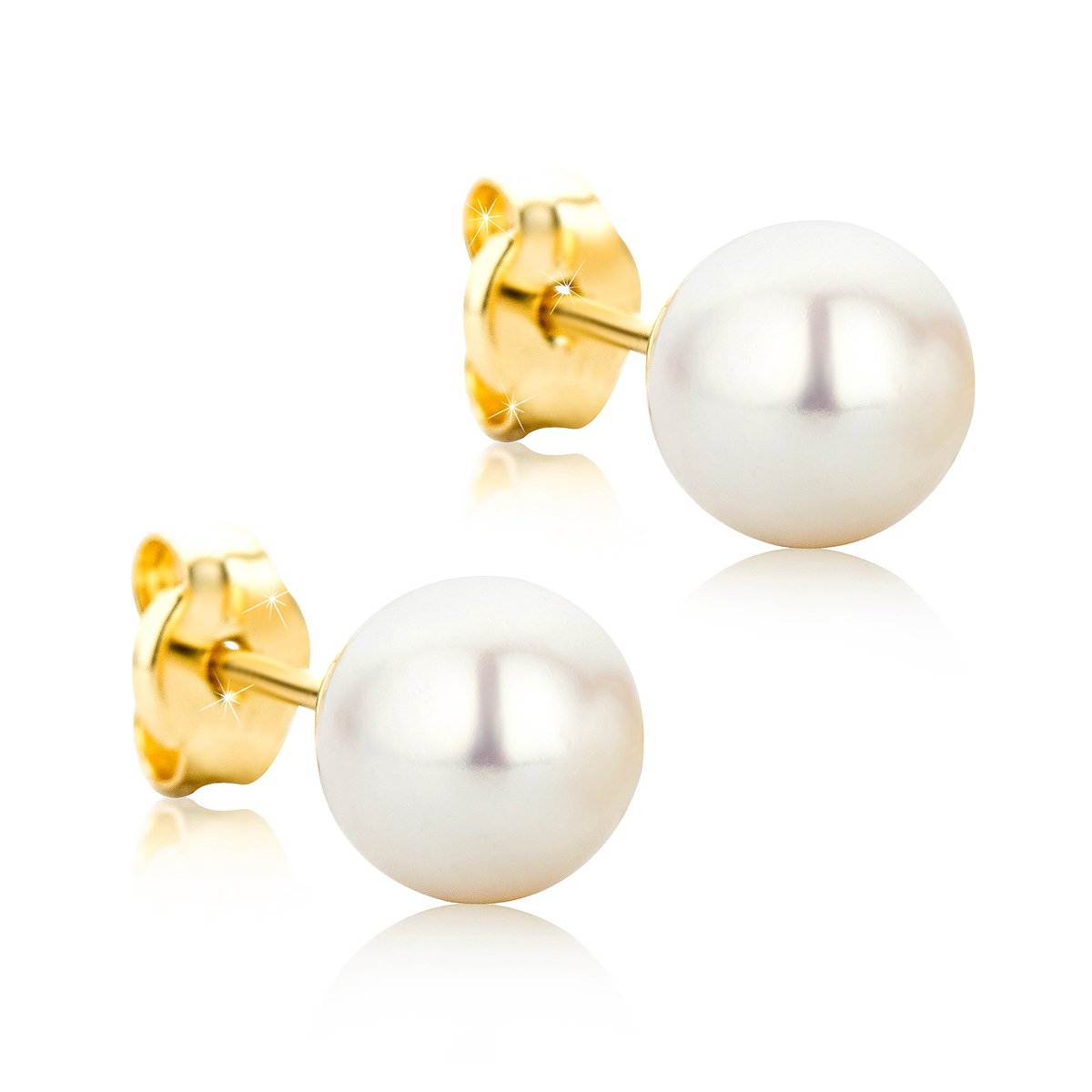 Women's Earrings Pearl Set Stud Earrings 14 Carat Gold Yellow Gold (585) Jewellery