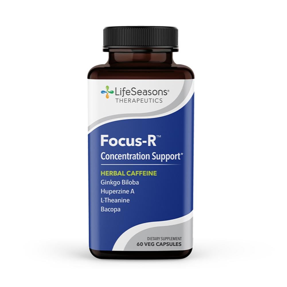 Life SeasonsFocus-R - Concentration Support Supplement - All Ages - Enhances Mental Performance & Focus - Increases Attention Span - L-Theanine, Kava Kava, Bacopa, Vitamin B & More - (60 Capsules)