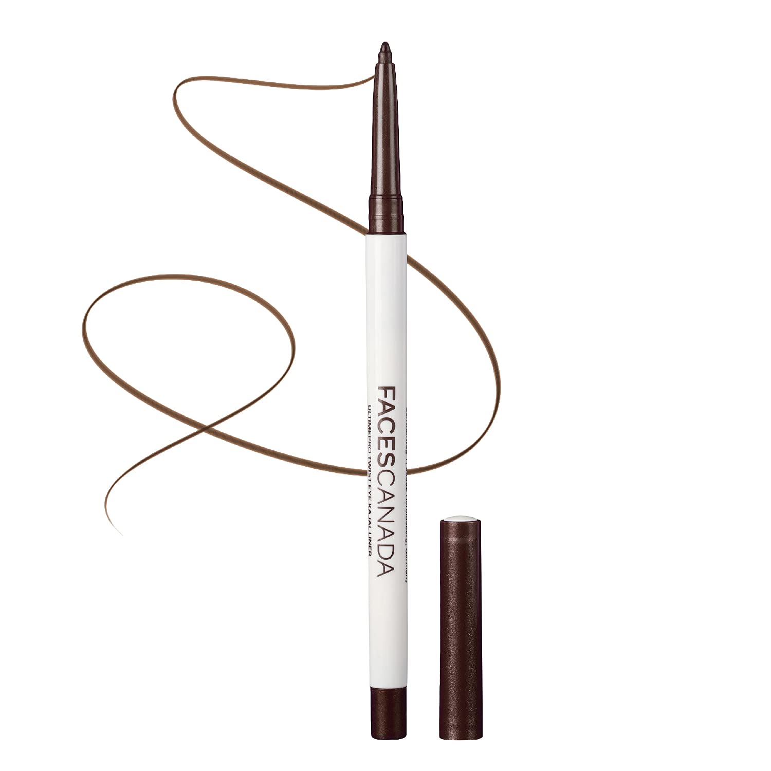 FACESCANADA Ultime Pro Twist Eyeliner Pencil - Brown | 24 HR Long Stay | Intense Color In One Stroke | Matte Finish & Soft Texture | Waterproof & Smudge Proof | 0.01 Oz/0.35g