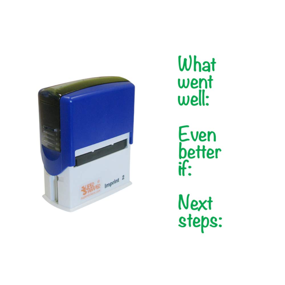 SuperStickers DSV13050 What Went Well, Even Better If and Next Steps Multi Message Stamper - Green,Small