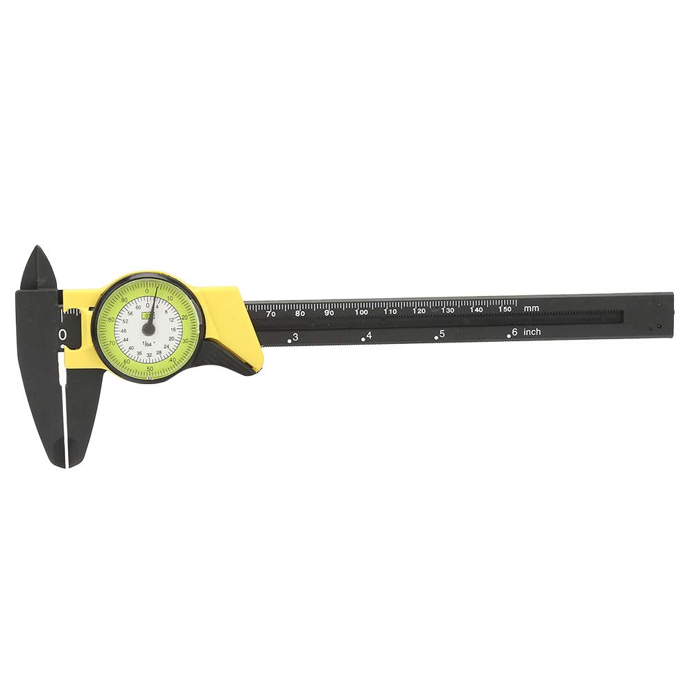 Dial Caliper, Quickly and Correctly Measure Wear Resistance Vernier Caliper Dial Calipers Measuring Tool, Home Improvement for Roofessional Measure Tool(Yellow (English))