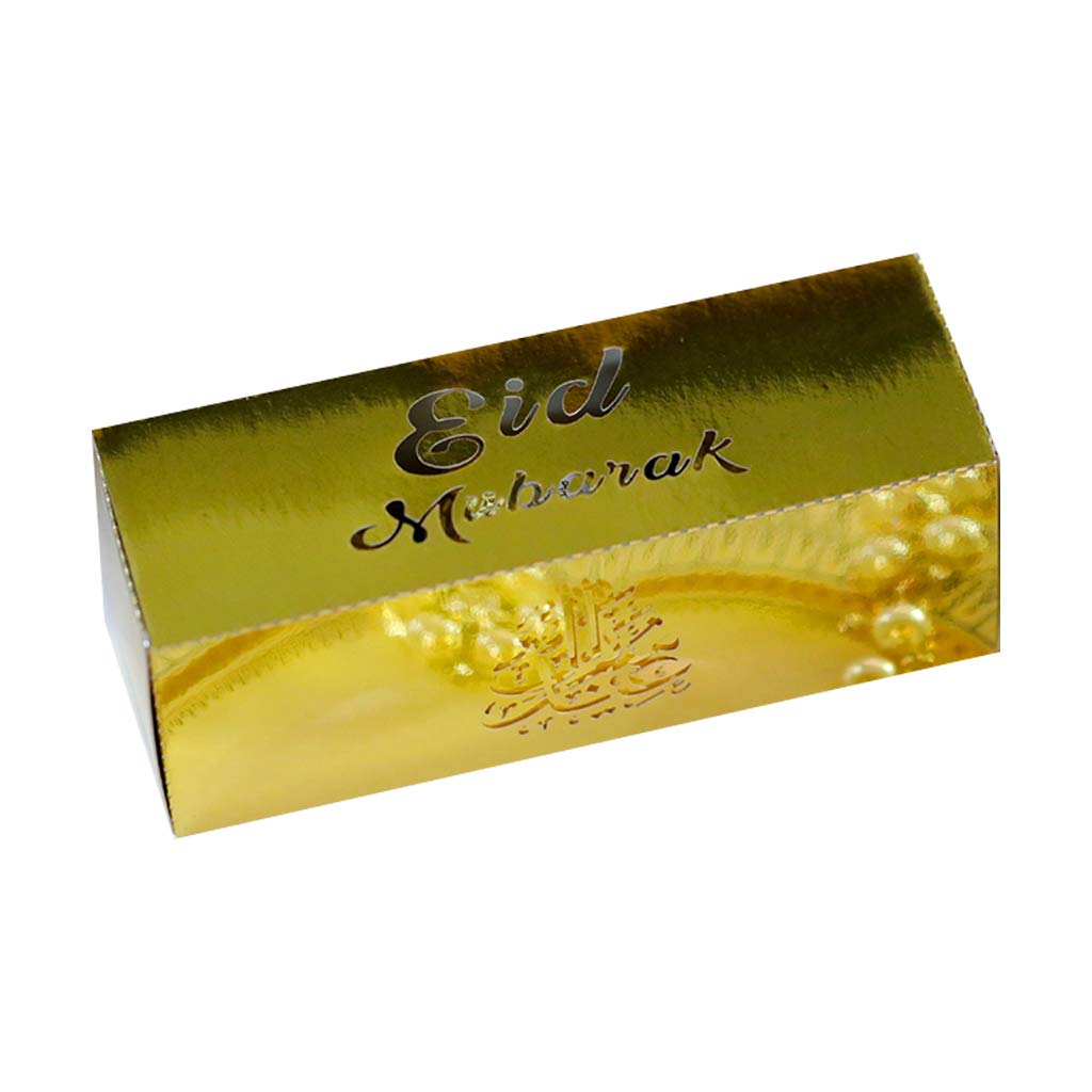 Esing 50 Pieces Eid Mubarak Chocolate Boxes Muslim Ramadan Kareem Rectangle Sweets Containers Islamic Party Supplies