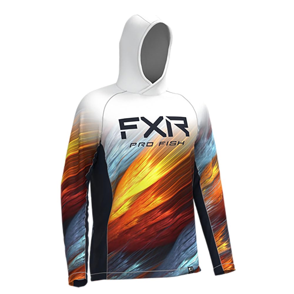 FXRMens Derby Air UPF PO Hoodie Lightweight Mesh UV Protection Inferno Optic