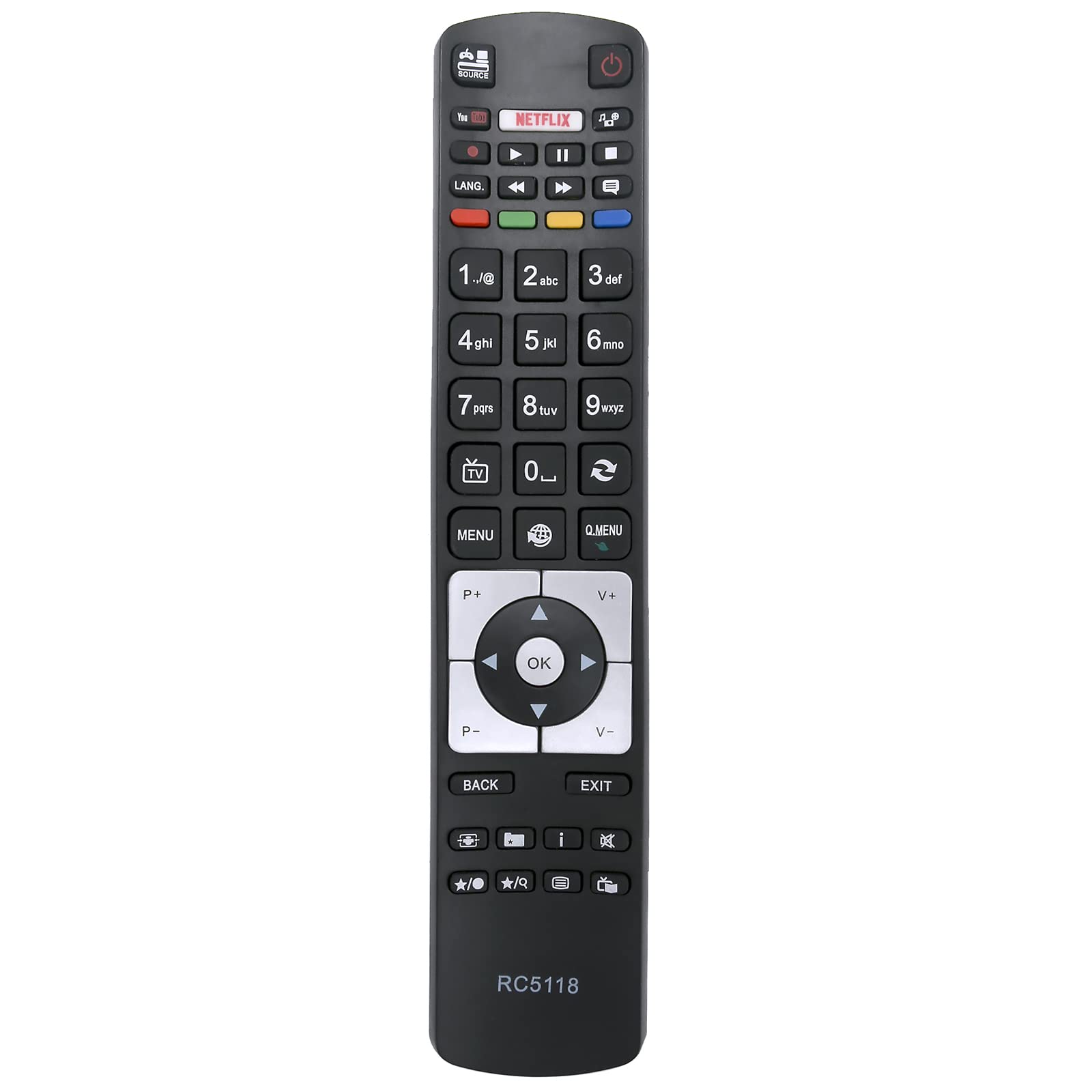 RC5118 PERFASCIN Replacement Remote Control Fit for Finlux Hitachi Telefunken Bush ANDERSSON VESTEL Digihome TV