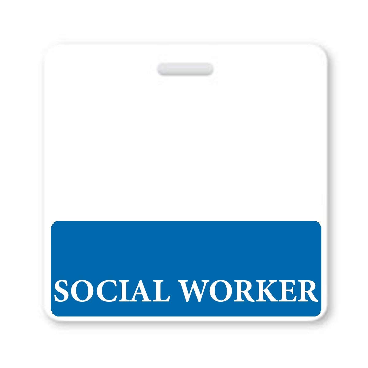 Specialist IDSocial Worker Badge Buddy - Horizontal - Heavy Duty Spill Proof & Tear Resistant Cards - Double Sided- Quick Role Identifier ID Buddies for Social Workers, MSW, BSW - USA Printed (Blue)