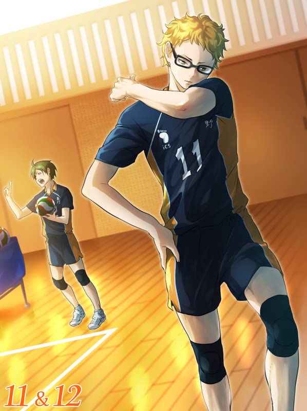 Poster Best Haikyuu Production I G Tsukishima Kei Yamaguchi Tadashi Maric Matte Finish Paper Poster Print 12 x 18 Inch (Multicolor) PB-29645