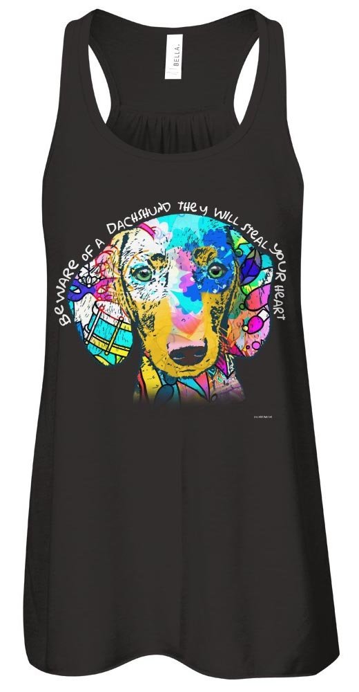 Beware of Dachshund Racerback Tank Top