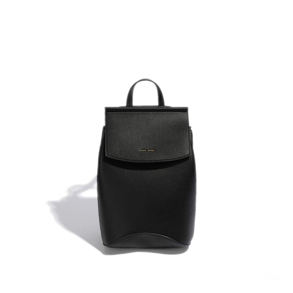 Pixie Mood - Kim Mini | Vegan Leather Convertible Backpack in Black (L 8” x H 10.5” x D 4")