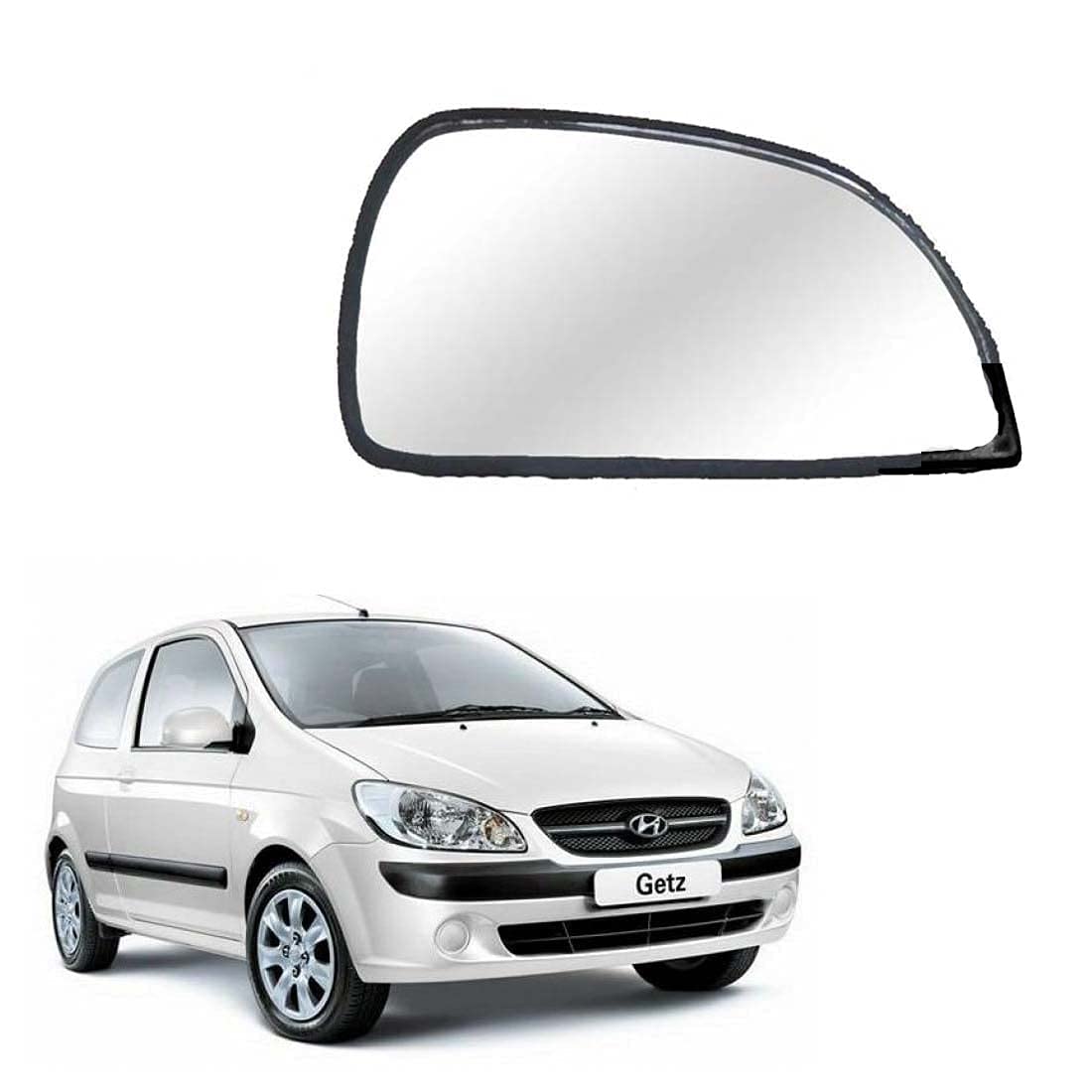 JECKONFY - Right/Driver Side Sub Mirror Plate/Rear View Mirror Compatible With Hyundai Getz Prime 2007-2010 Type - 2