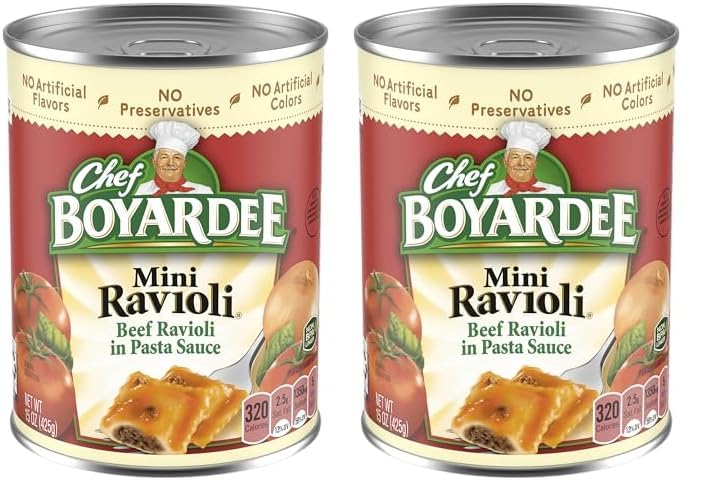 Chef Boyardee Mini Beef Ravioli In Tomato & Meat Sauce, 15 Oz (Pack of 2)