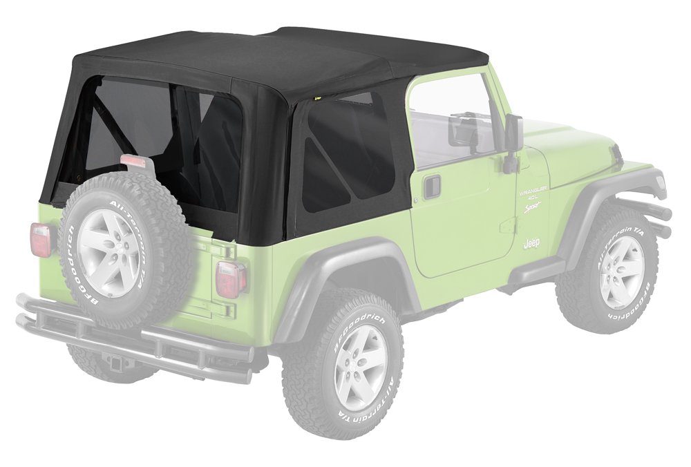 Bestop Pavement Ends by Bestop 51148-35 Black Diamond Replay Replacement Soft Top Tinted Windows; No door skins included for 1997-2006 Jeep Wrangler