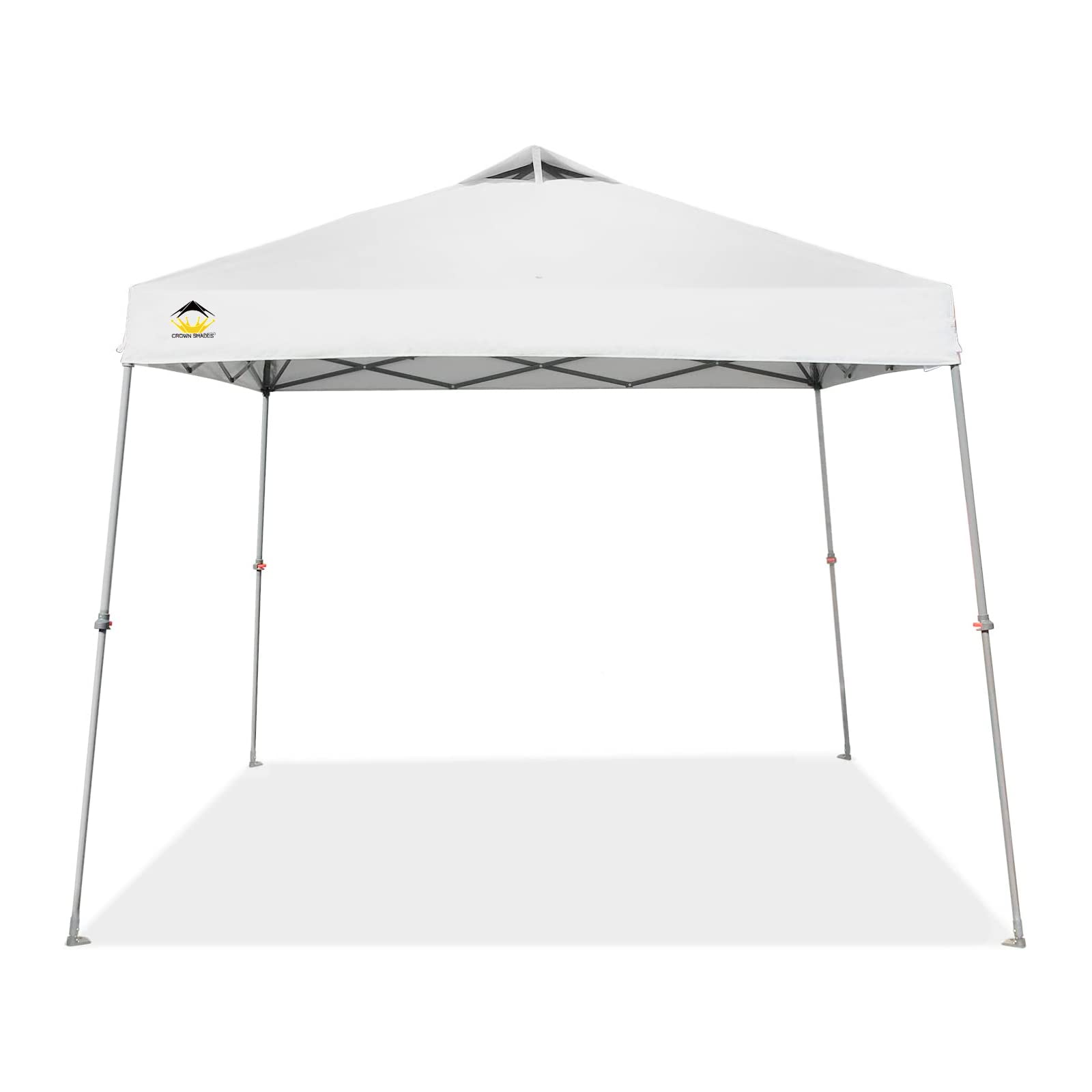 CROWN SHADES9x9 Pop Up Canopy Tent, Outdoor Shade Canopy with Roller Bag, Slant Leg Pop Up Tent Shade Canopy, White