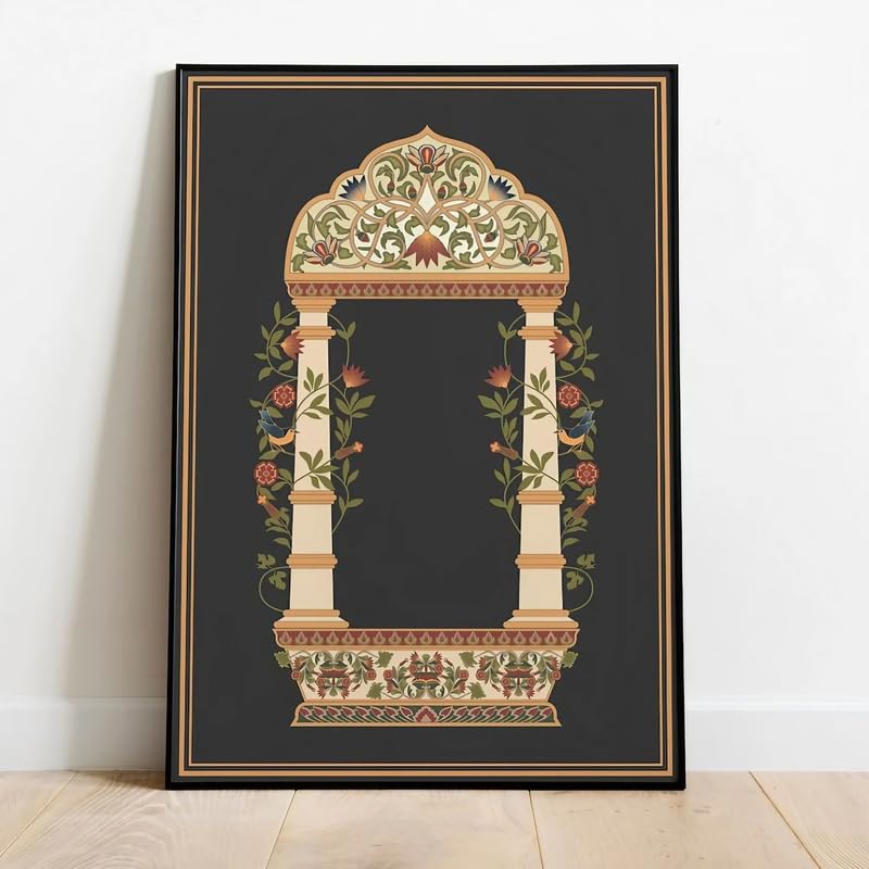 Dazzle Elegance The Archway Indian Folk Art Wall Frame– Vibrant Framed Prints for Home Decor, Contemporary Design with Traditional Touch Unframed (9x12)