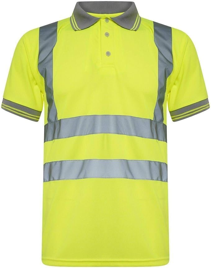 AAIF RETAILS® Men Women's Hi Vis Viz Visibility T-Shirt Unisex Crew Neck Short Sleeve Stripes T-Shirt polyester Top Round Neck Kids Casual Crewneck Summer Wears