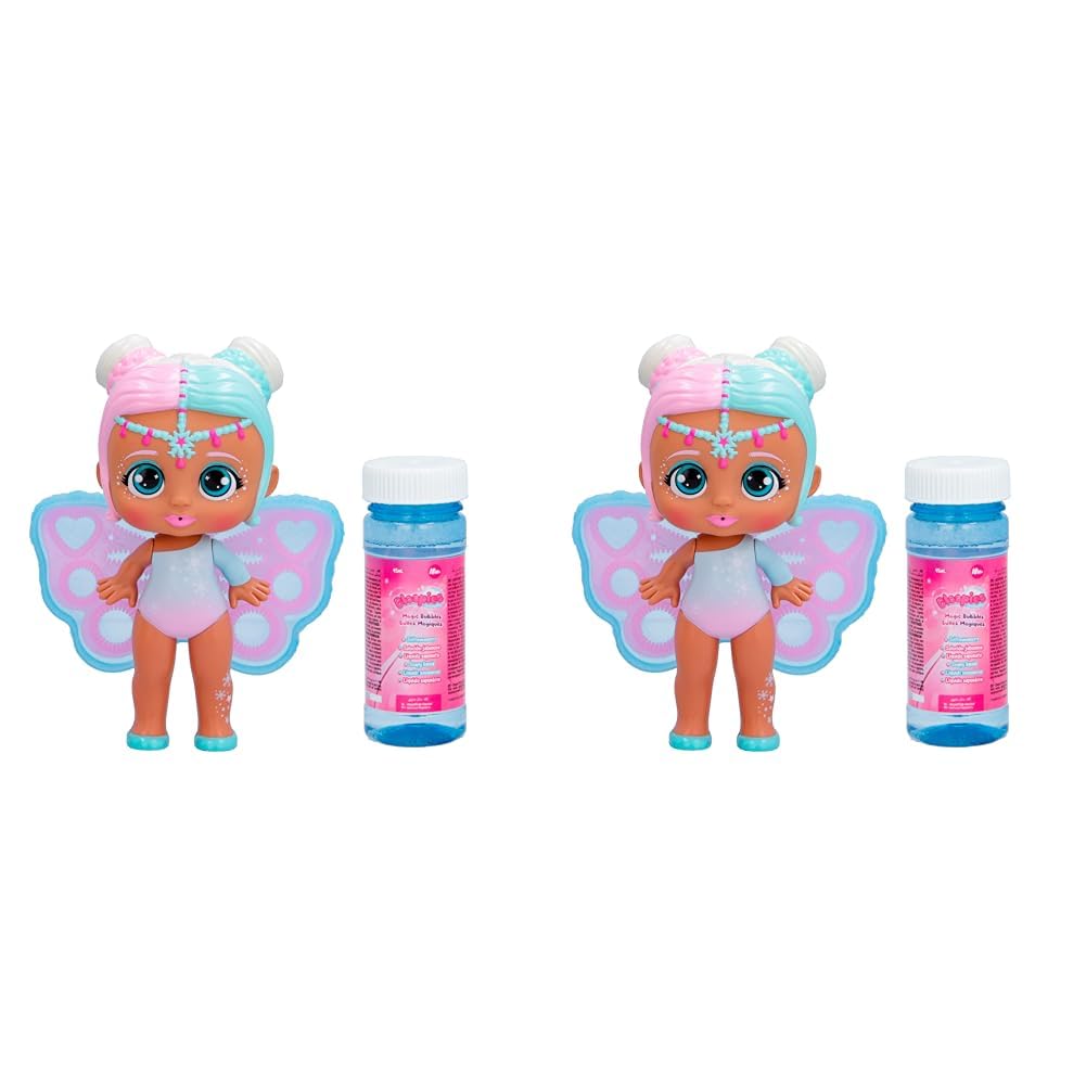 BloopiesMagic Bubbles Clodett, Collectible Fairy Doll that Squirts Water and Makes Magic Bubbles with her Wings, Bath and Water Toy for Girls and Boys from 18 months (Pack of 2)