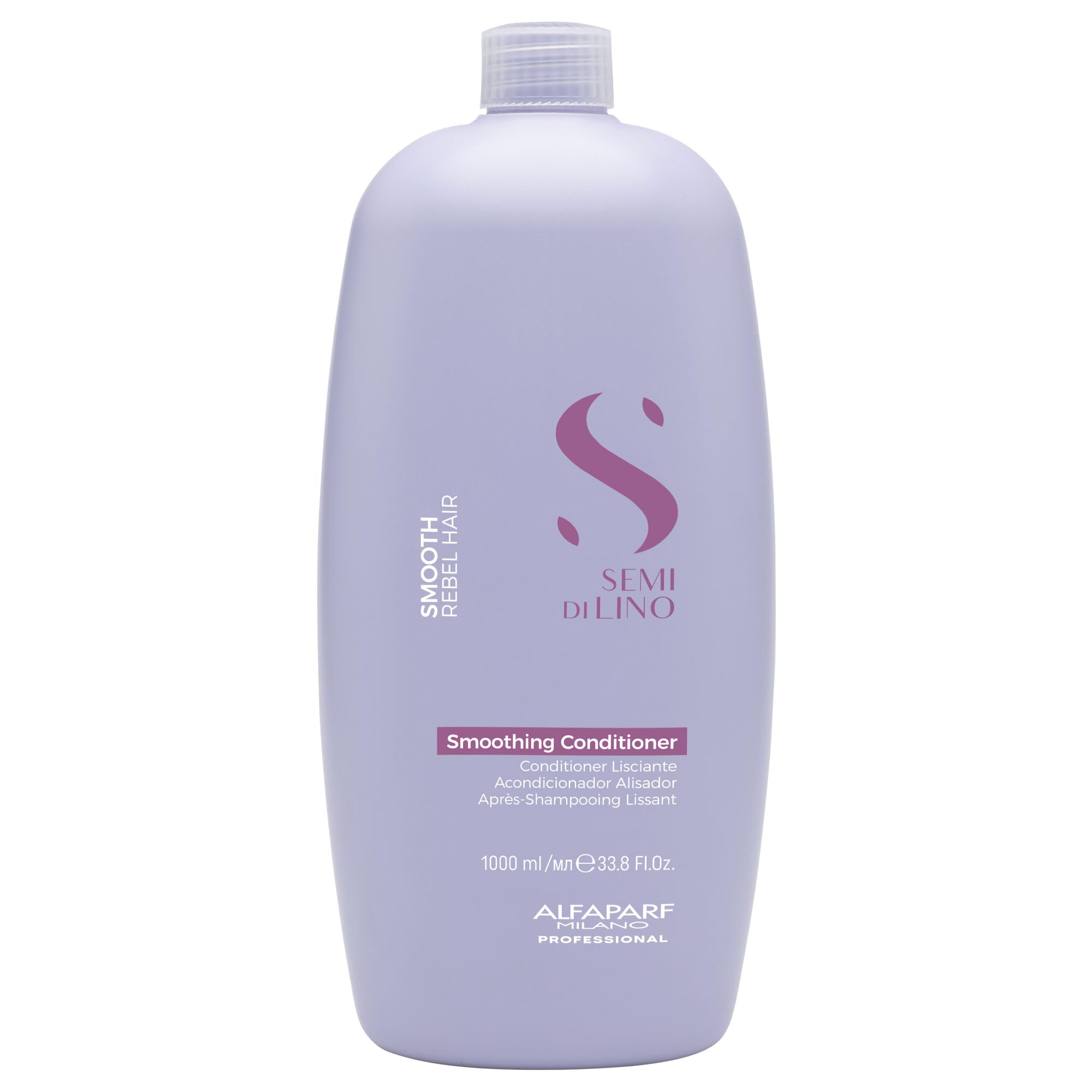 Alfaparf MilanoSemi Di Lino Smooth Conditioner for Frizzy and Rebel Hair - All Soft Detangling Conditioner with Flax Seed for Humidity Control - Anti Frizz & Hair Straightening Treatment