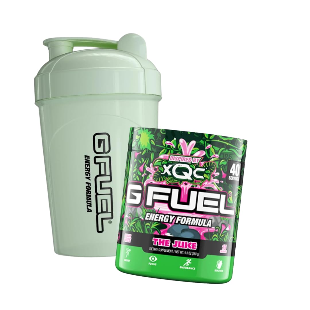 G FuelThe Juice Energy Powder + G Fuel Glow-In-The-Dark Shaker Bottle