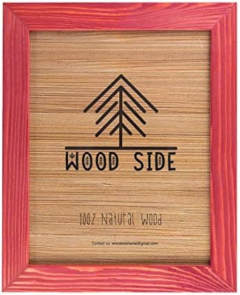 Rustic Wooden Poster Picture Frame 16x20 Inch - Natural Solid Eco Distressed Wood for Wall Mounting Photo Frame, Red