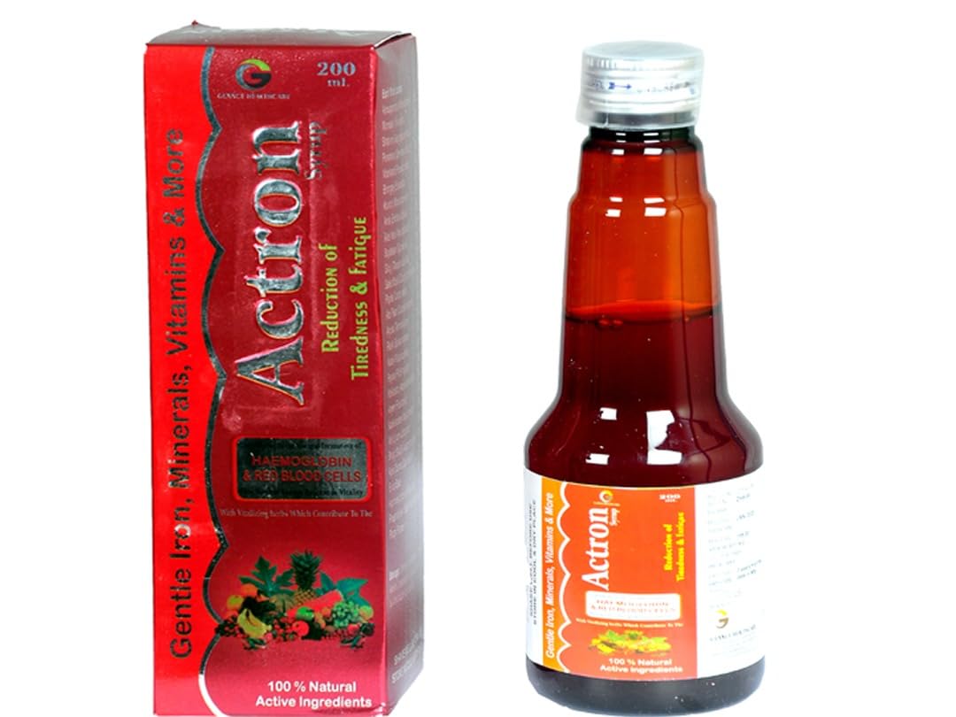 Glance Health Care Actron Syrup - Enriched with Specific Nutrients to Improve Haemoglobin, Red Blood Cells & Platelet count SYRUP