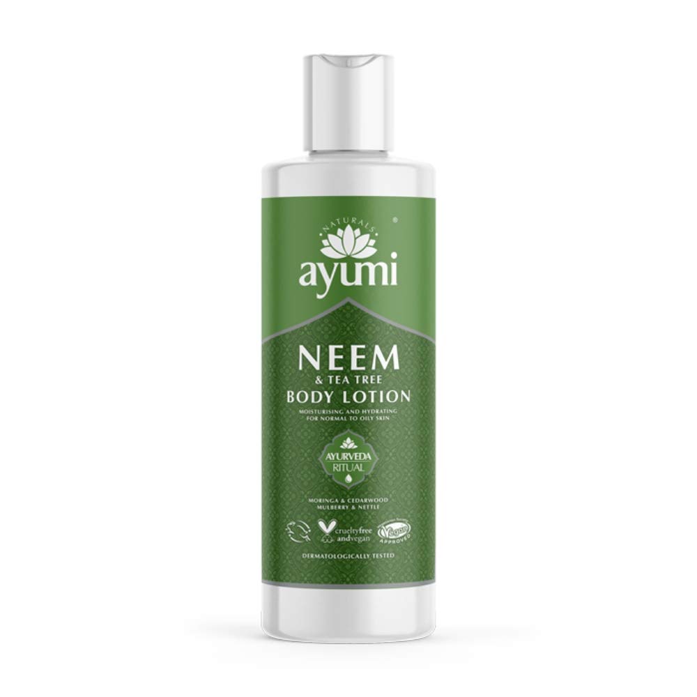 Ayumi Neem & Tea Tree Body Lotion, Maintains a Level of Hydration & Softeness For Oil-Prone Skin, With Witch Hazel and a Hint of Nettle to Firm & Tone - 1 x 250ml