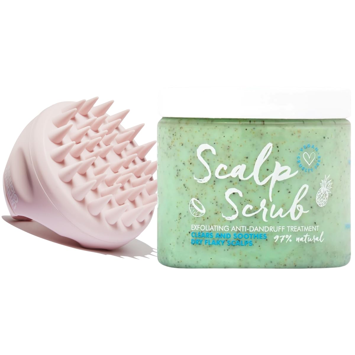 Umberto Giannini Scalp Scrub Exfoliating Anti-Dandruff Scalp Rescue Scrub & Stimulating Scalp Massager Brush - Vegan & Cruelty Free