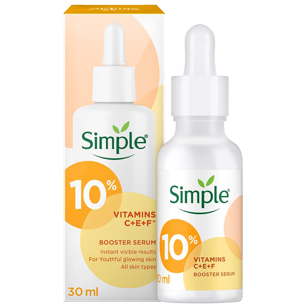 Simple Booster Serum With 10% Vitamin C+E+F 30ml | For Youthful Glowing Skin & Instant Visible Results | For All Skin Types