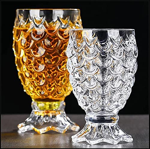 Karasales™ Glassware Crystal Clear Pineapple Shaped Juice Glass Set of 6 Pieces Pineapple Glass 180 ML ( 6 PIS Set )