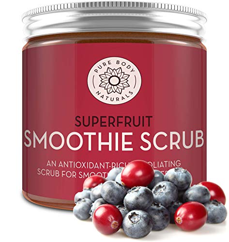 Pure Body NaturalsSuperfruit Smoothie Scrub, 8.8 fl oz | Antioxidant-Rich Exfoliating Scrub for Smooth, Rejuvenated Skin