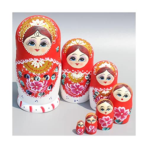 ARTUE sturdy 20cm 7pcs/set Wooden Art Wishing Doll Exquisite Kids Toy Fashion Russian Doll Home Decor Xmas/birthday/new Year Gifts Gift