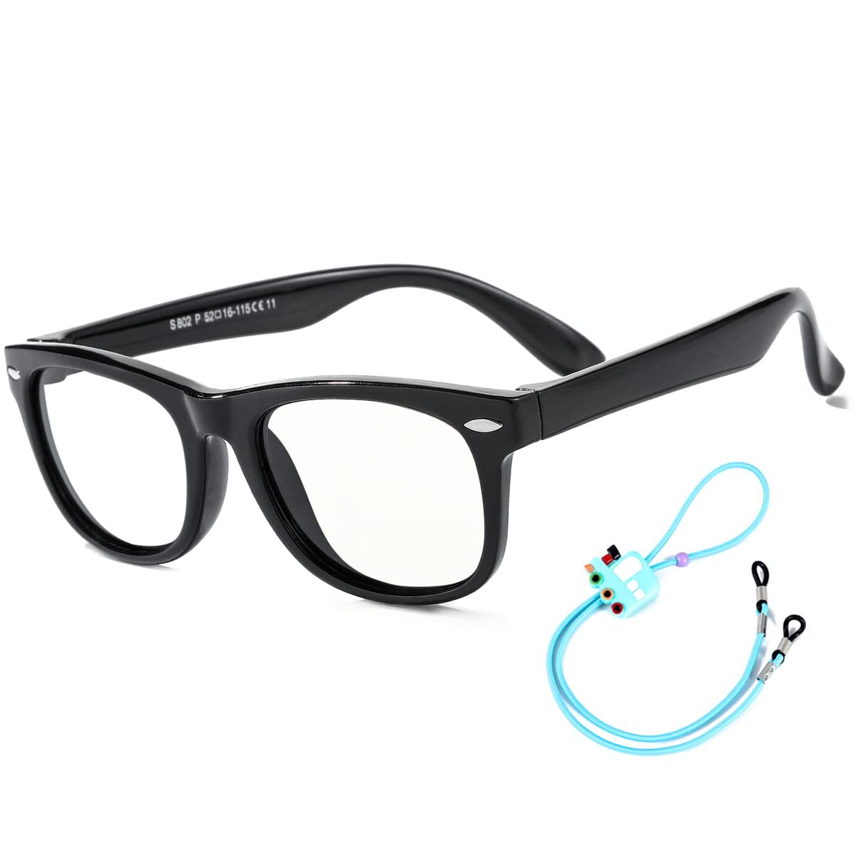 Kids Blue Light Blocking Glasses Flexible UV400 Eyewear for Teen Boys Girls ROCF ROSSINI Computer Game Eyeglasses with Case Age 5-12