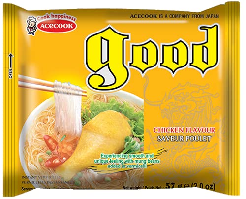 Acecook Good Chicken Instant Vermicelli Noodles (12 Pack, Total of 24oz)