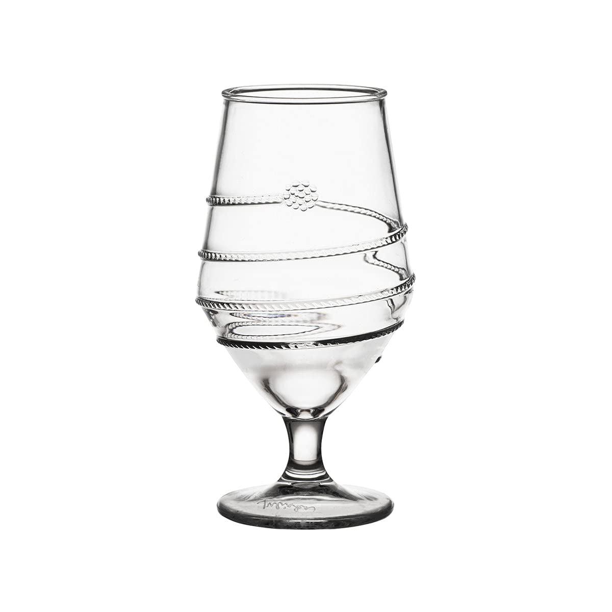 Juliska - Amalia Acrylic Goblet, Acrylic Glass - Unbreakable, Clear Acrylic, Embossed Drinking Glass