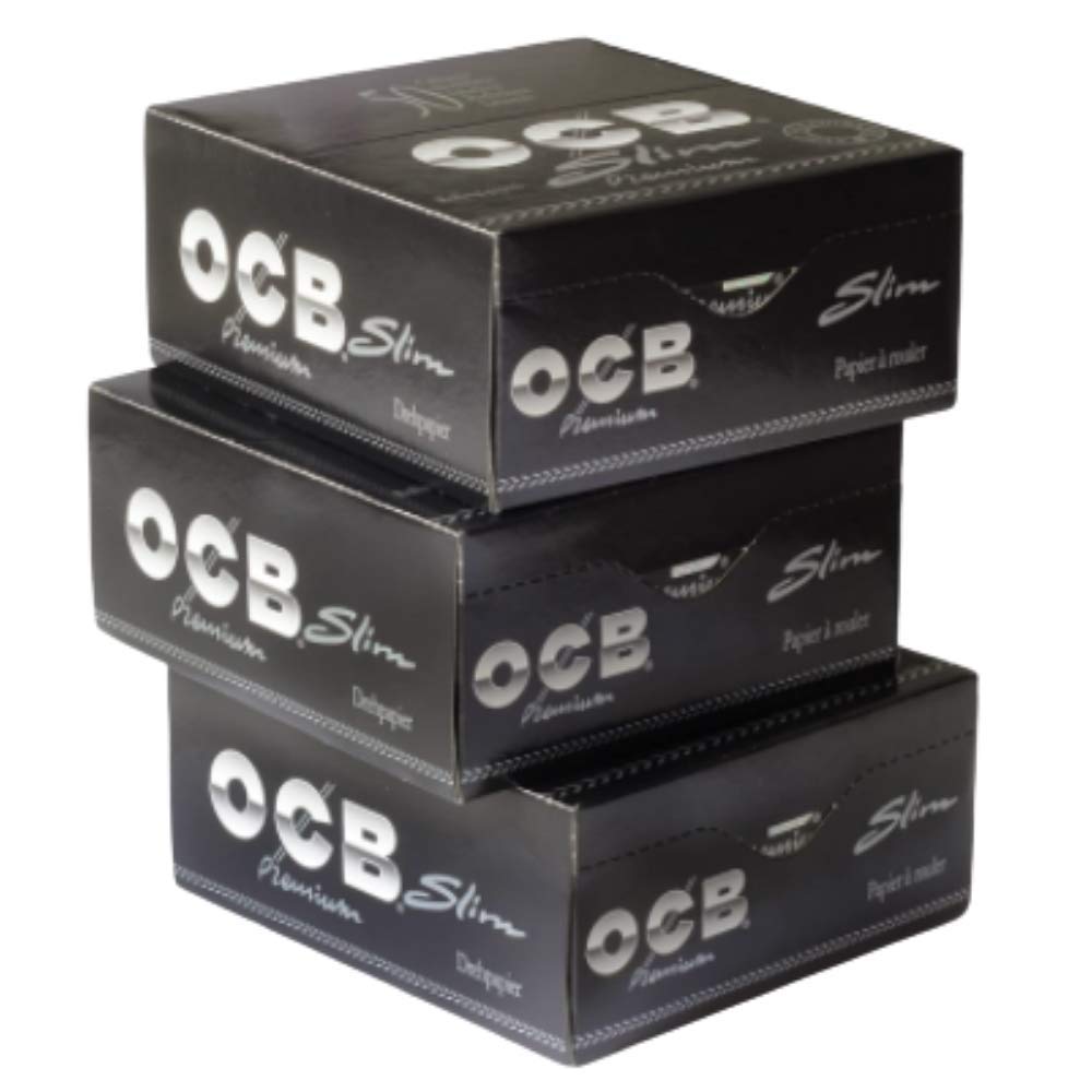 OCB Slim King Size Premium Rolling Papers Pack of 150-3 Full Box (150 Booklets) | 4800 Smoking Sheets