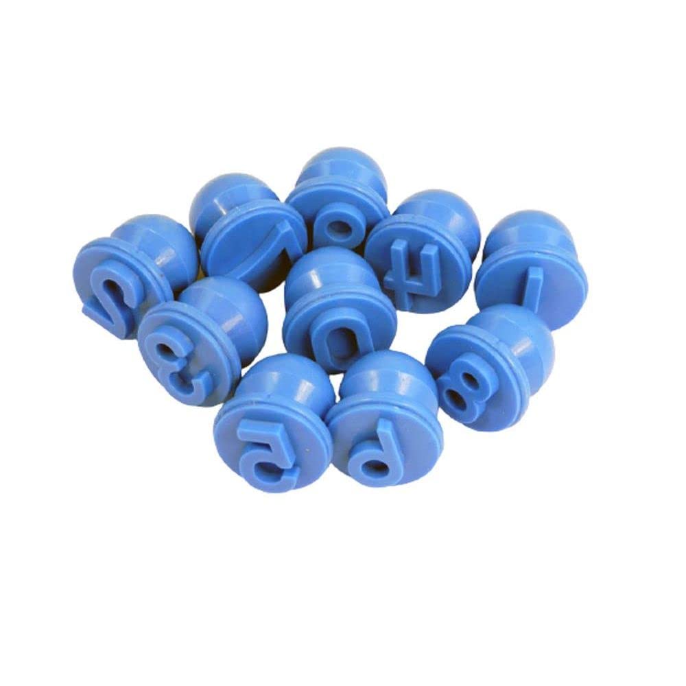 Anthony Peter Easy Grip 0-9 Number Stampers 10-Pieces, Blue