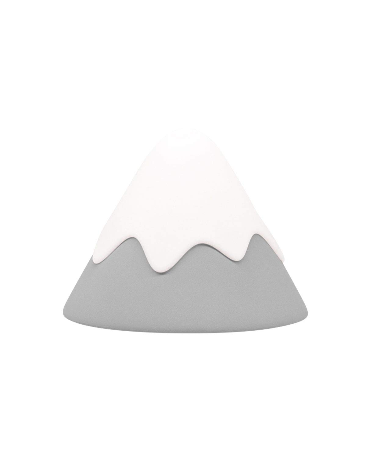 DesignNest Night Light, Snow Mountain lamp, Tap Control&Timer Setting, Soft Silicone, Dimmable, Soft Eye Caring, Rechargeable, Portable, Nursery Lamp, Kids Safe, Fuji Mountain, Kawaii, Gift (Grey)