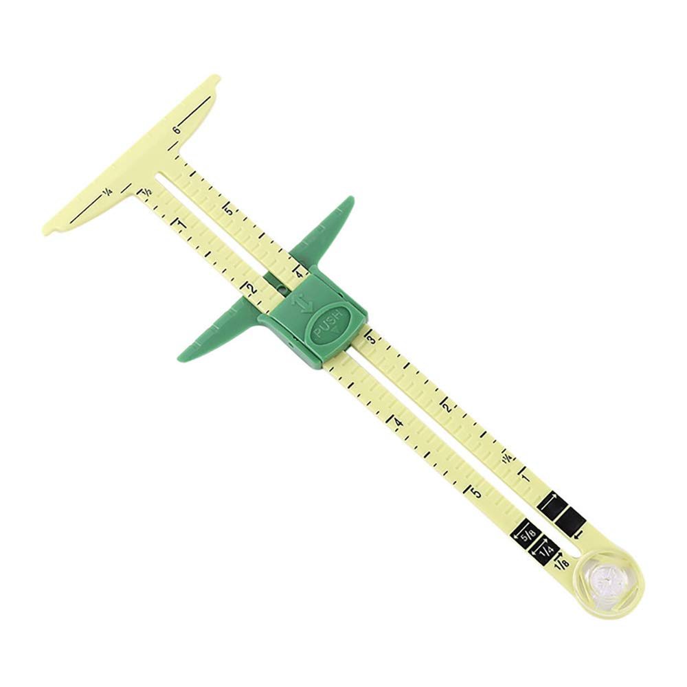 Krachtige gereedschappen T-Shaped glijbaan naaien meten liniaal gereedschap geen problemen driehoeken Gauge handige zoom gaas naad toestaan knoopsgat afstandhouder en cirkel kompas,210 * 80mm