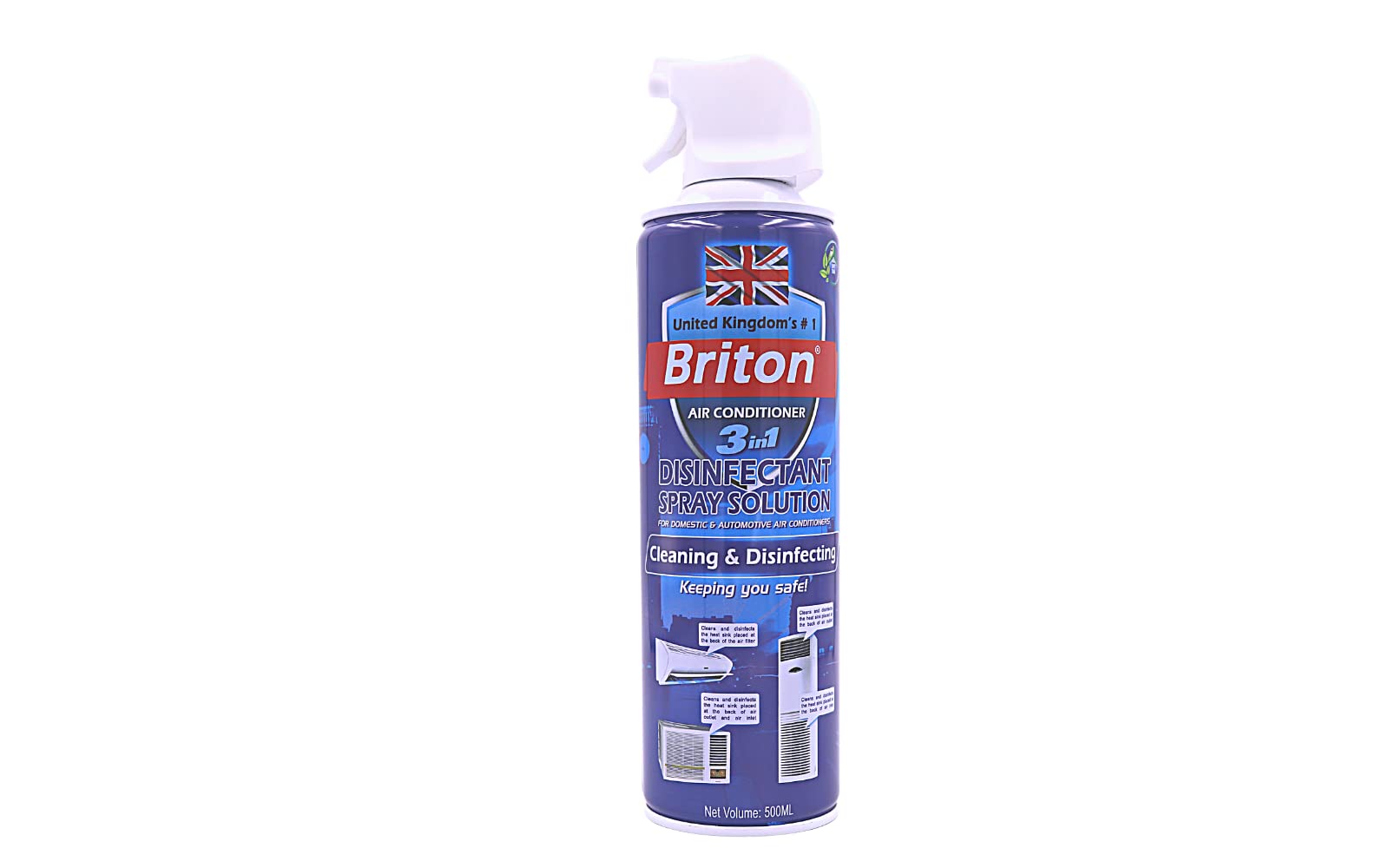 Briton Disinfectant Spray Solution 3in1 For Domestic and Automotive Air Conditioners