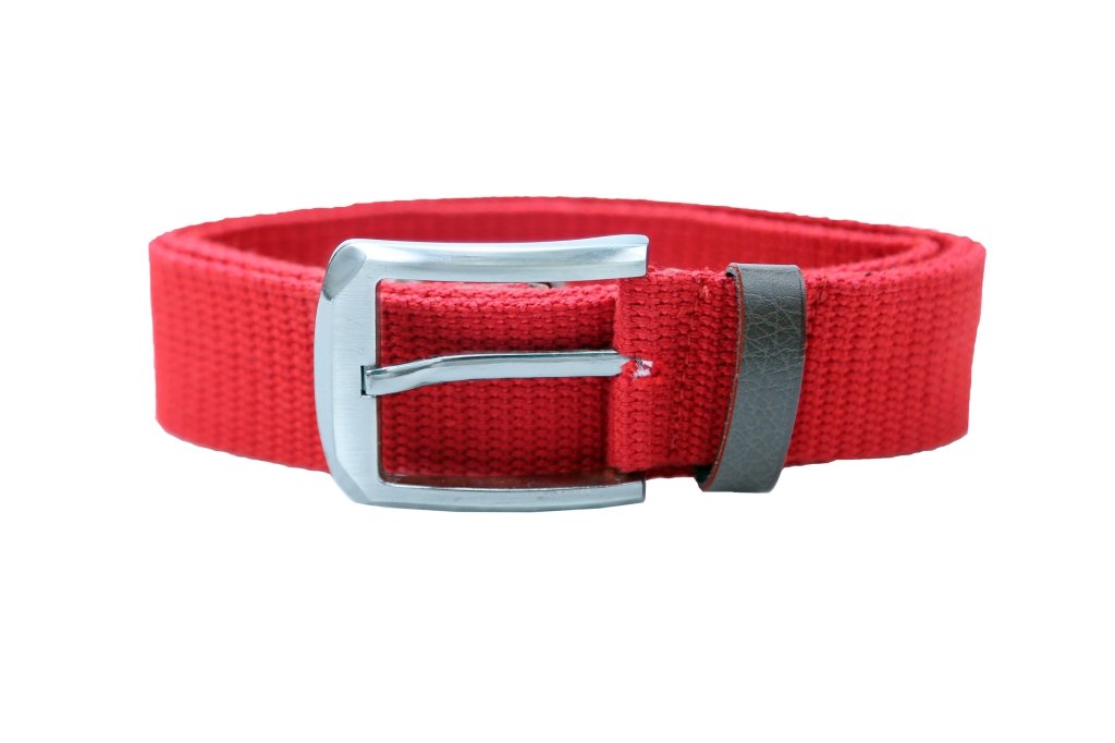 Contra Men's Red Kanta Buckle Canvas Belt