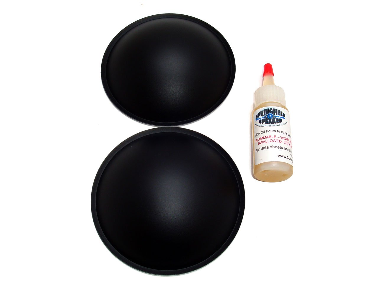 4.5" Poly Dome Speaker/Subwoofer Dust Cap Kit - with Adhesive - Compatible with Voice Coils up to 3"