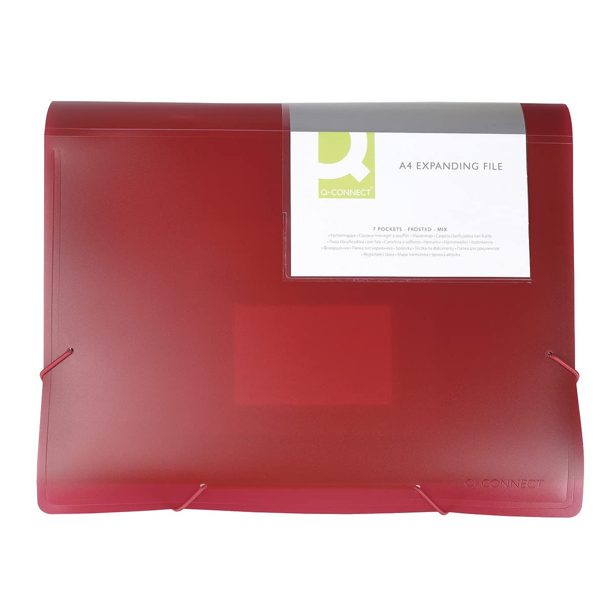 Expanding File Folder with elastic band closure Q-CONNECT, PP, A4, 6 compartment