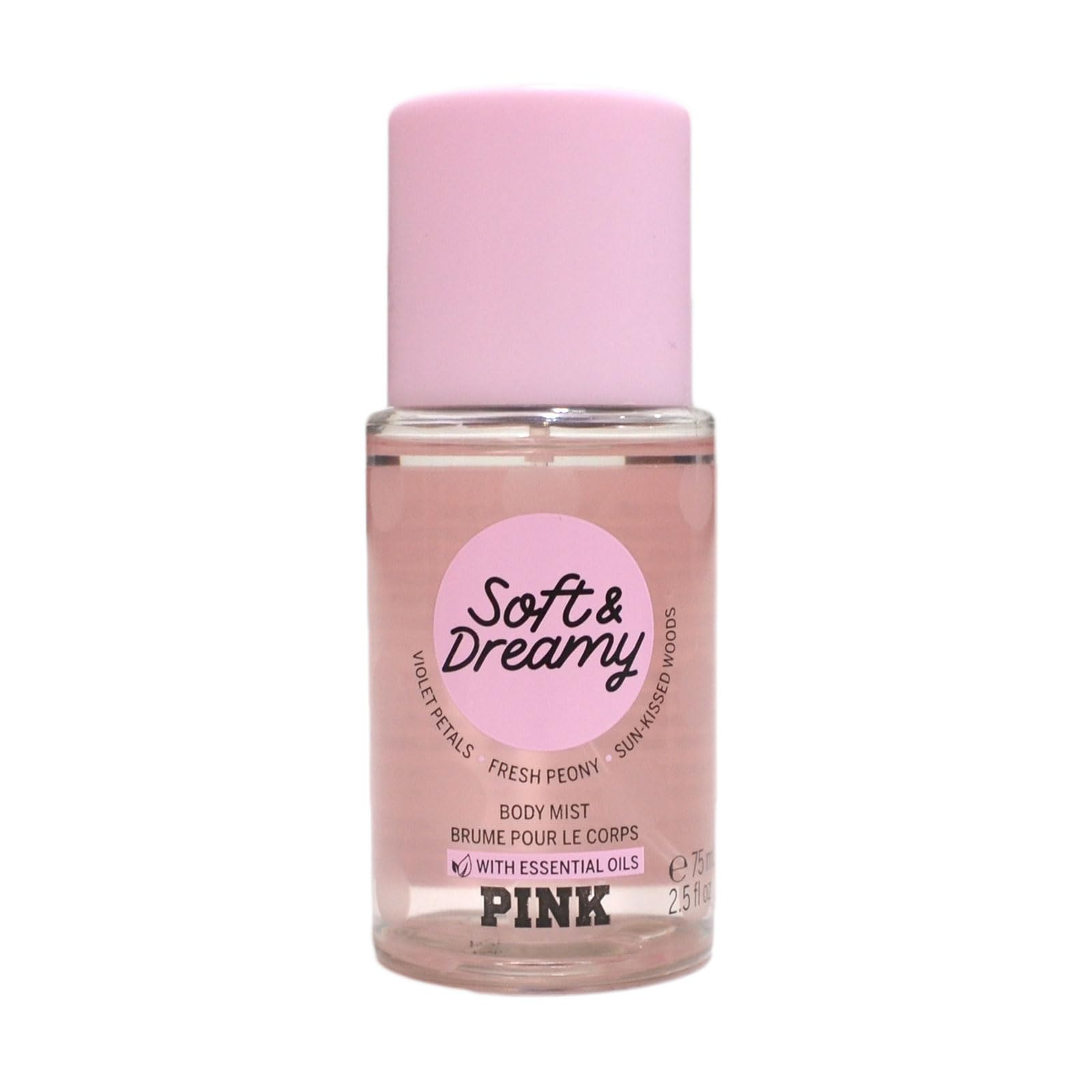 Victoria's SecretPink Soft & Dreamy Scented Fragrance Body Mist 2.5 Fluid Ounce Spray With Essential Oils