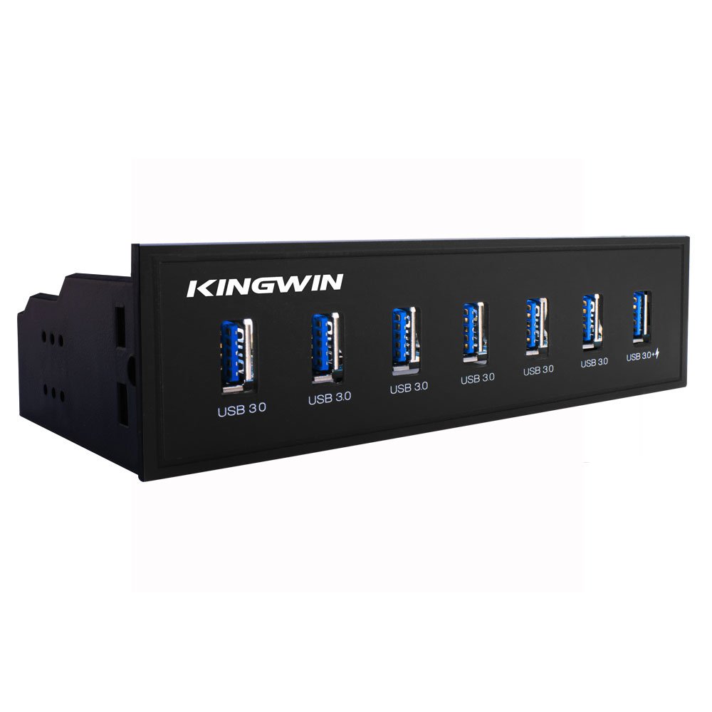 Kingwin Front Panel USB 3.0 Hub 7 Port & One Fast Charging USB 2.1A Charging Port